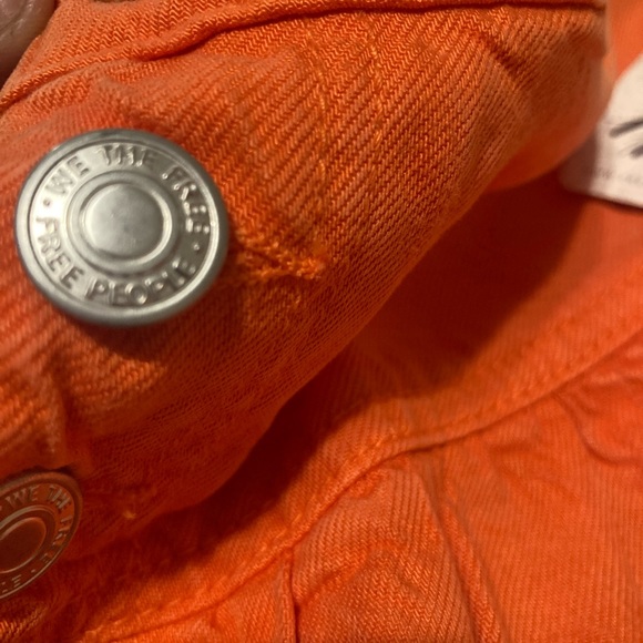 Free People Dreamweaver Denim Maxi Skirt In Firecracker Orange | We The Free - Picture 13 of 14